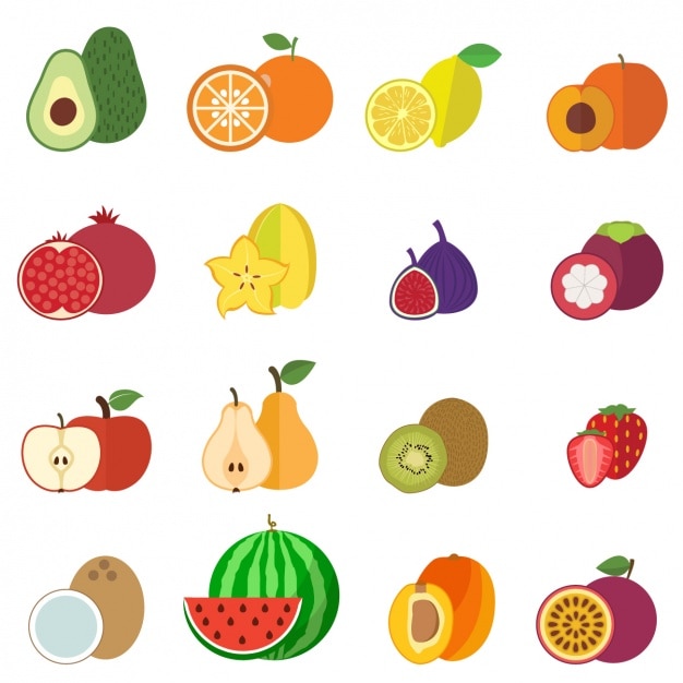 raccolta di frutti icone
