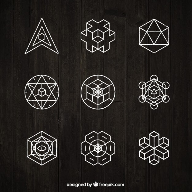 Vettore gratuito raccolta di geometrica ornamento bianco