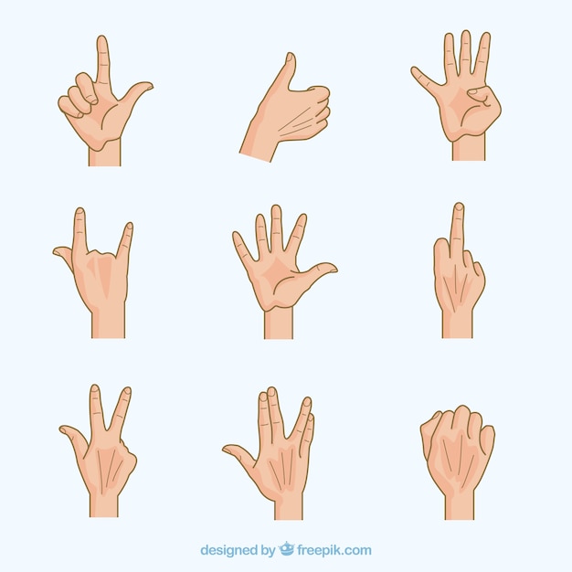 Raccolta di gesti delle mani umane
