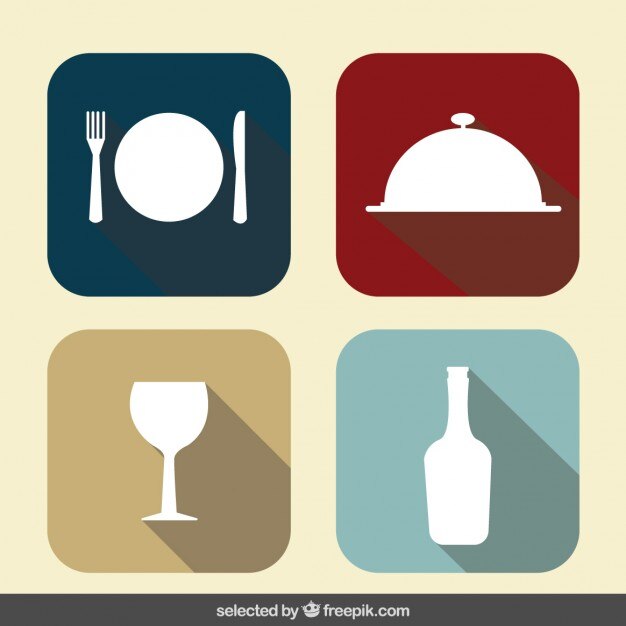 Vettore gratuito raccolta di icone restaurant