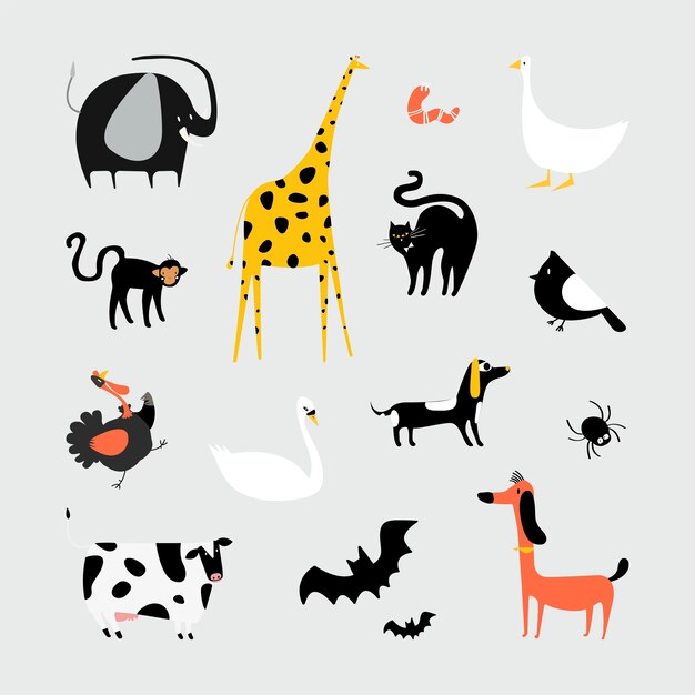 Raccolta di illustrazione di simpatici animali