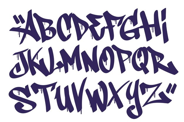 Raccolta di lettere dell'alfabeto graffiti creativi