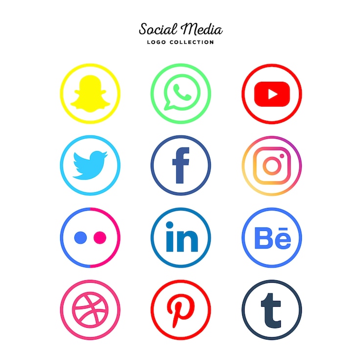 Vettore gratuito raccolta di logotipi di social media