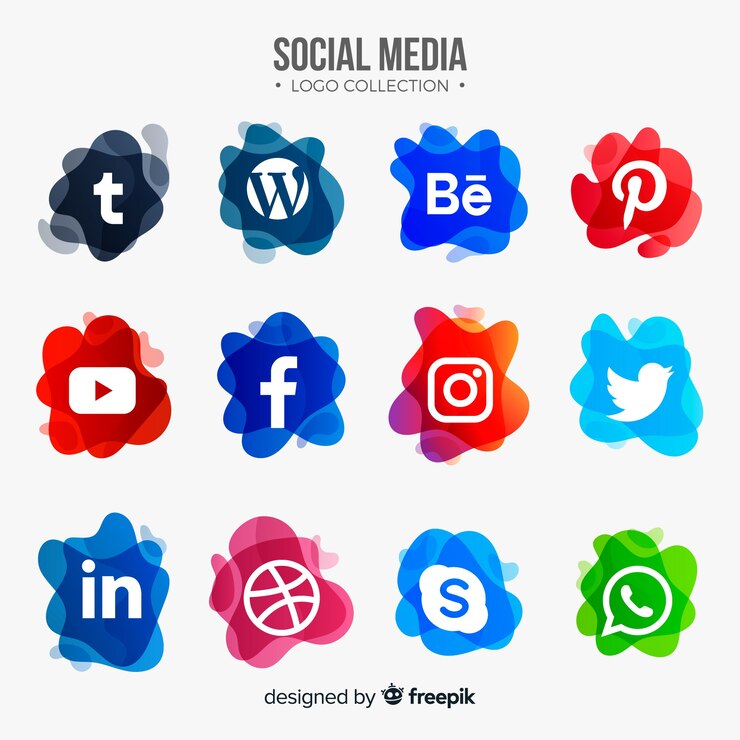 Vettore gratuito raccolta di logotipi di social media