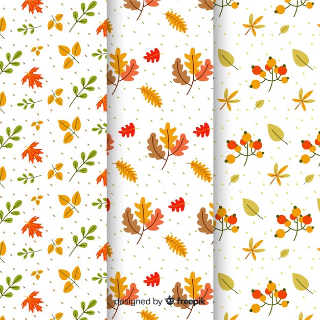 Raccolta di modelli d&#39;autunno design piatto