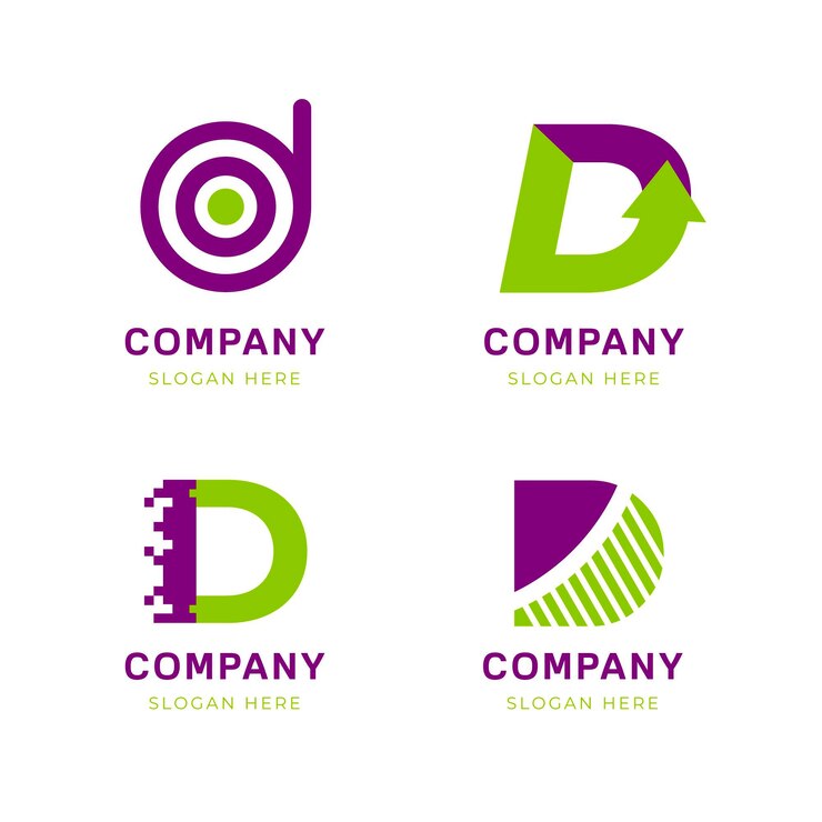Vettore gratuito raccolta di modelli di logo flat d