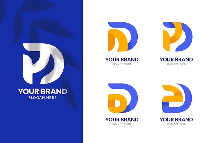 Vettore gratuito raccolta di modelli di logo flat d