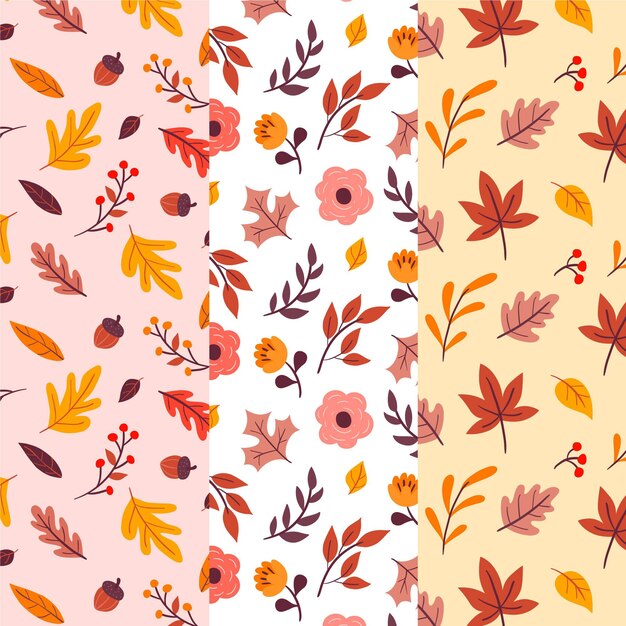 Raccolta di modelli disegnati in autunno