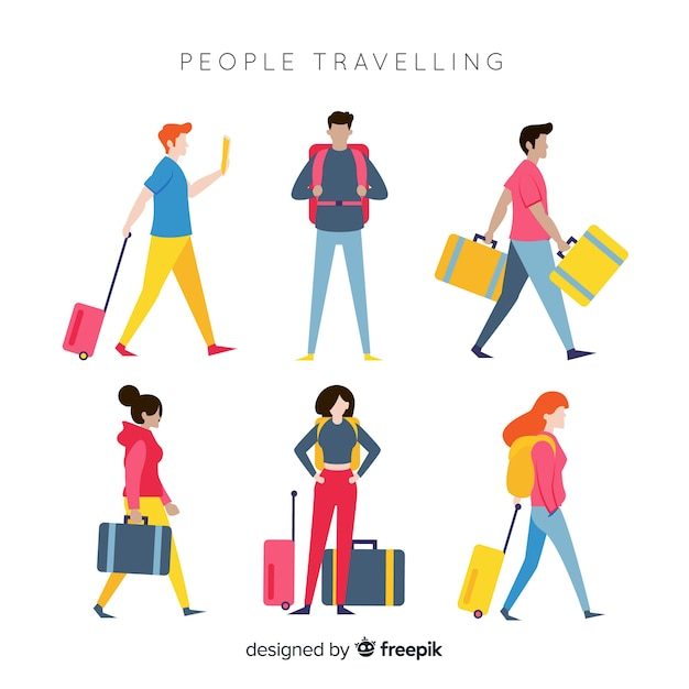 Raccolta di persone in viaggio