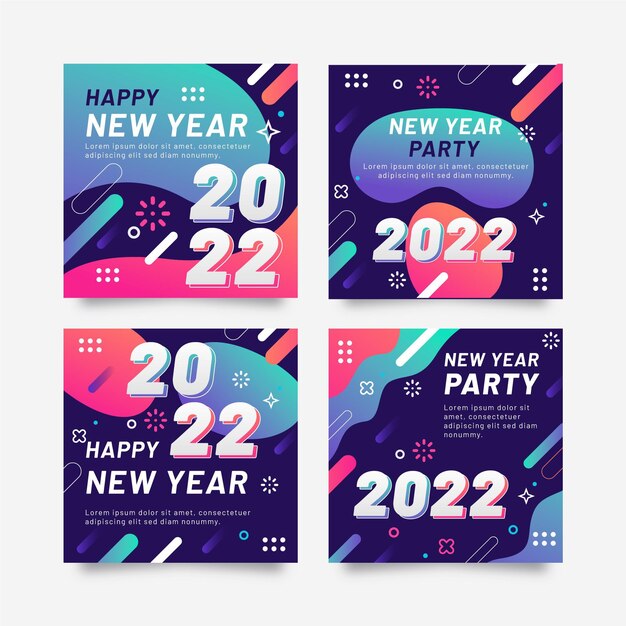 Raccolta di post di instagram di capodanno sfumato