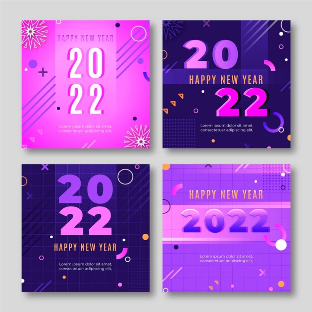 Raccolta di post di instagram di capodanno sfumato