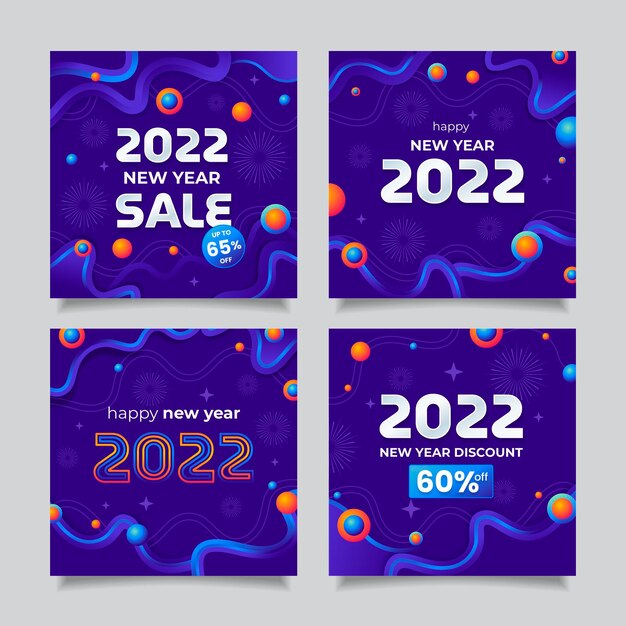 Raccolta di post di instagram di capodanno sfumato