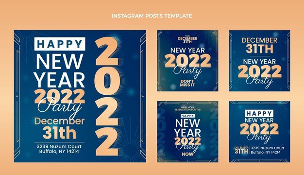 Raccolta di post di instagram di capodanno sfumato