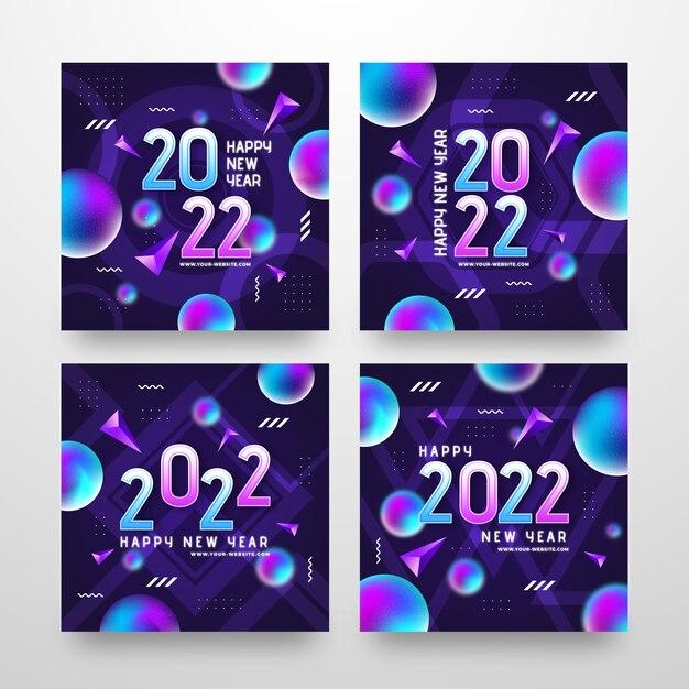 Raccolta di post di instagram di capodanno sfumato
