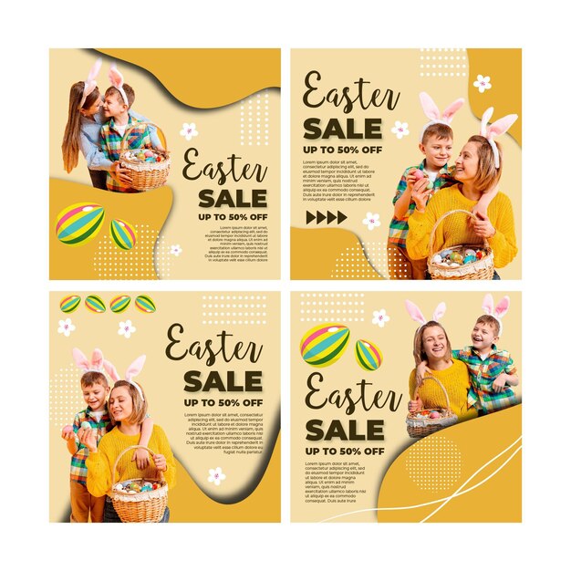 Raccolta di post di instagram di vendita di pasqua
