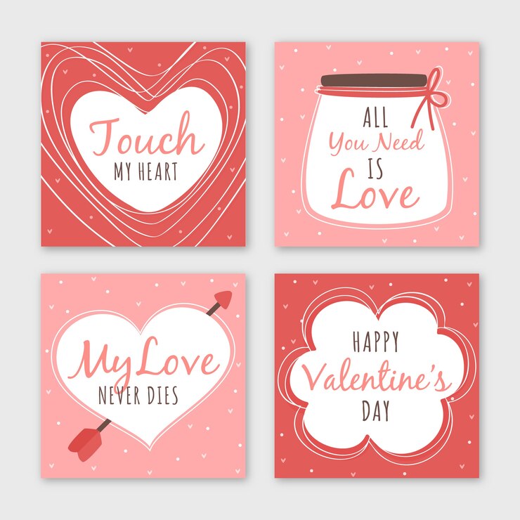 Vettore gratuito raccolta di post di instagram di vendita di san valentino