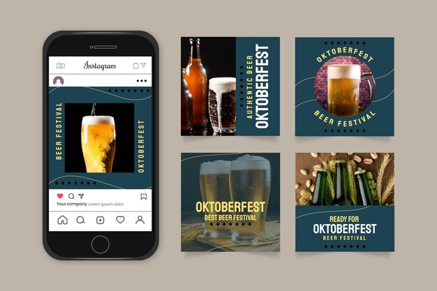 Raccolta di post di instagram oktoberfest dei cartoni animati