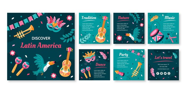Raccolta di post instagram disegnati a mano