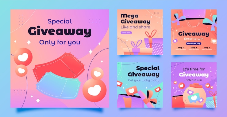 Vettore gratuito raccolta di post instagram gradiente