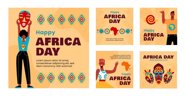 Raccolta di post piatti a tema africano per Instagram
