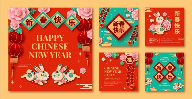 Raccolta di post su Instagram per la celebrazione del capodanno cinese