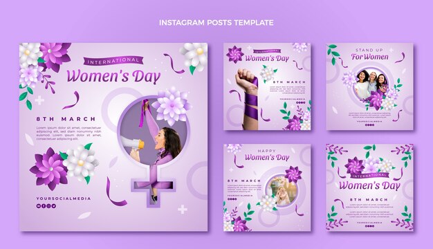 Raccolta di post su Instagram per la giornata internazionale della donna sfumata