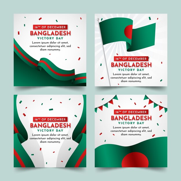 Raccolta di post sui social media del giorno della vittoria del Bangladesh sfumato