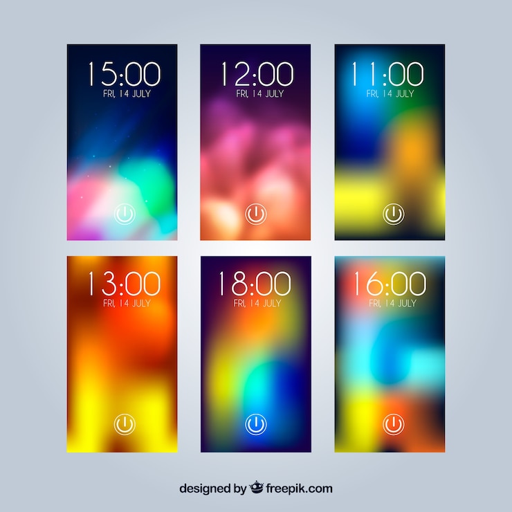 Vettore gratuito raccolta di sfondi colorati sfocati per il cellulare