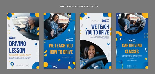 Raccolta di storie di instagram della scuola guida gradiente