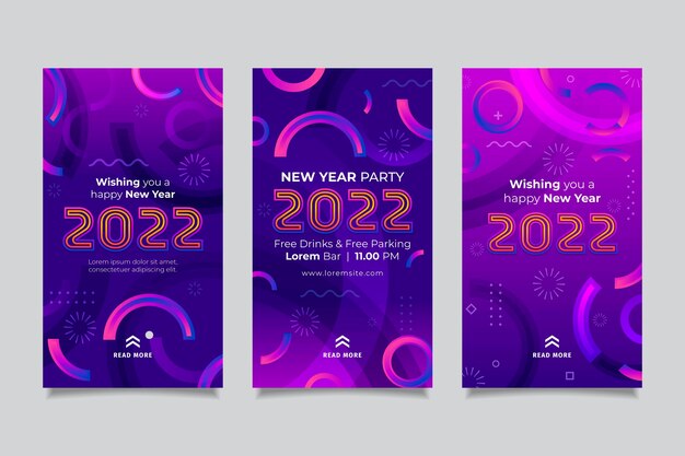 Raccolta di storie di instagram di capodanno sfumato