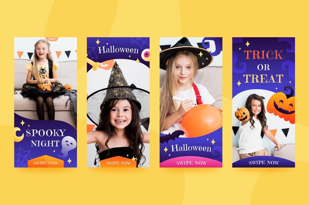 Raccolta di storie di instagram di halloween sfumato