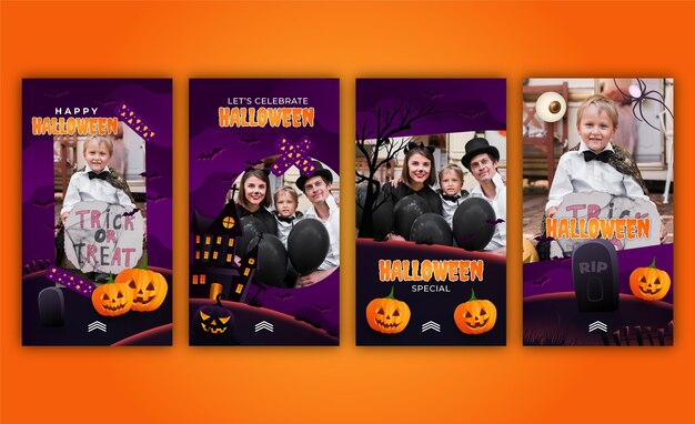 Raccolta di storie di instagram di halloween sfumato