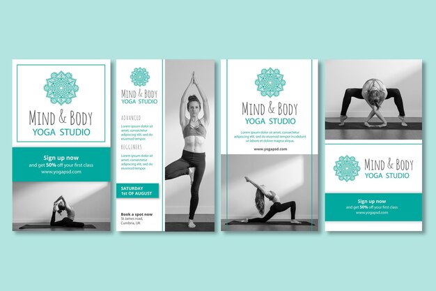 Raccolta di storie di instagram di yoga