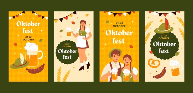 Raccolta di storie di Instagram per la celebrazione del festival della birra dell'oktoberfest