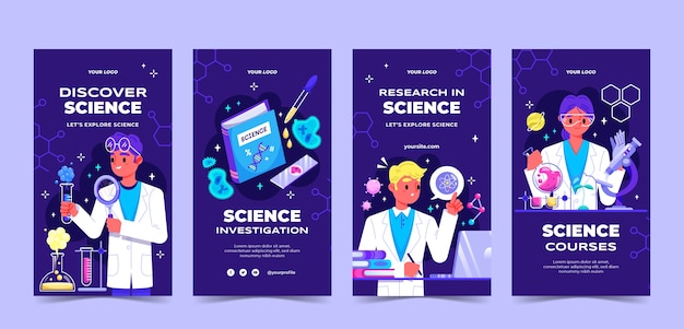 Raccolta di storie di Instagram per la scienza e la ricerca