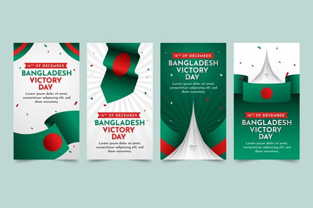 Raccolta di storie sui social media del giorno della vittoria del Bangladesh sfumato