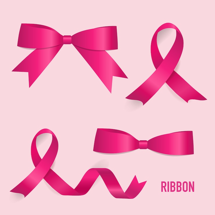 Vettore gratuito raccolta nastri rosa