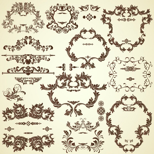 raccolta ornamenti decorativi