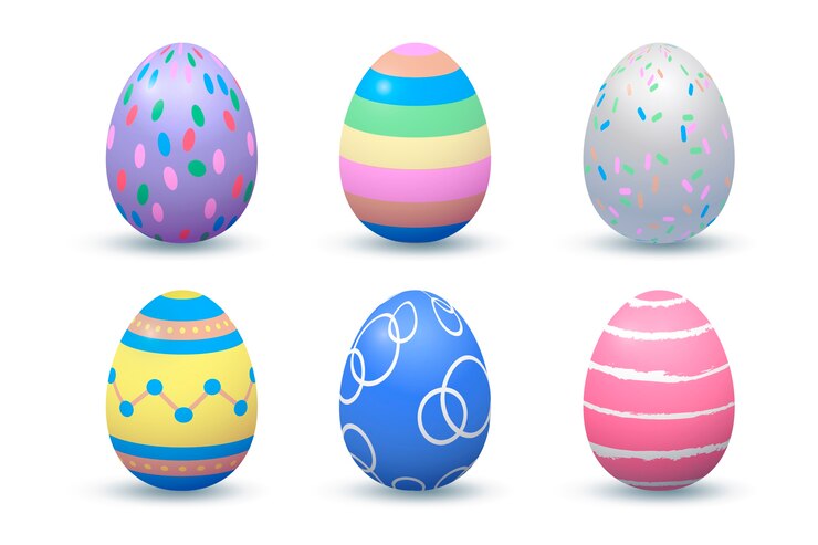 Vettore gratuito raccolta realistica dell'uovo di giorno di pasqua