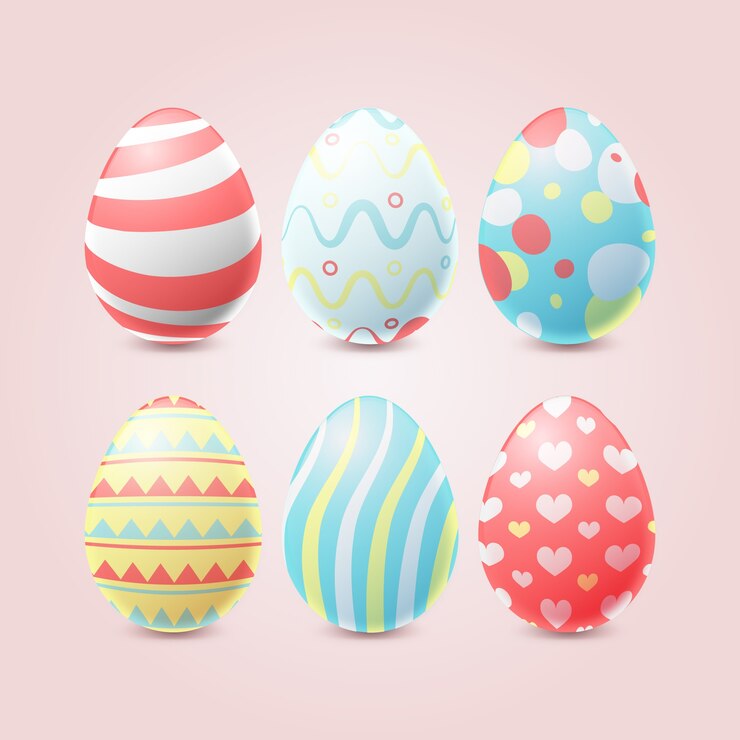 Vettore gratuito raccolta realistica dell'uovo di giorno di pasqua