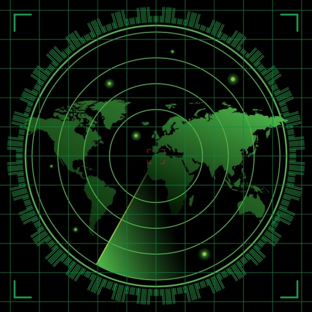 Vettore gratuito radar nero e verde