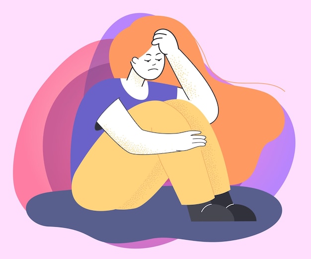 Ragazza dai capelli rossi stressata
