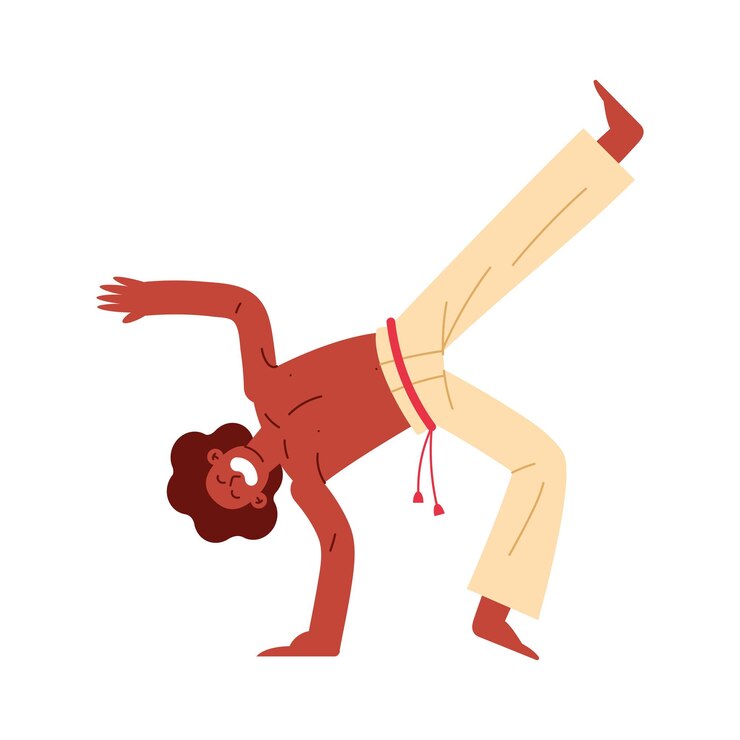 Vettore gratuito ragazzo che balla la capoeira illustrazione