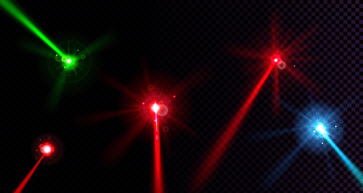 Vettore gratuito raggi laser fissati su trasparente