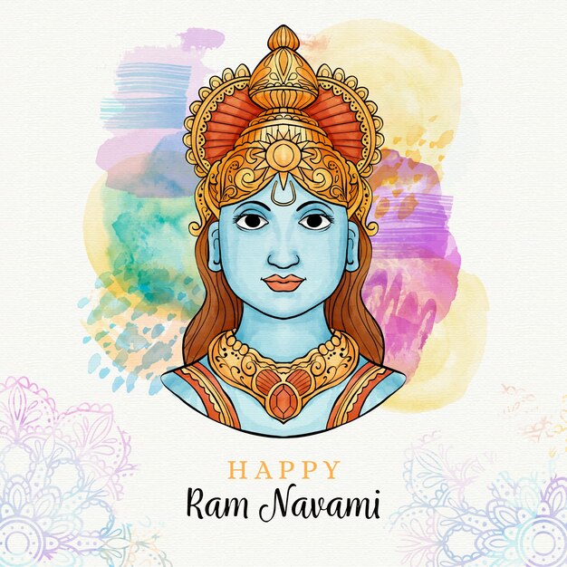 Ram navami con macchie in acquerello