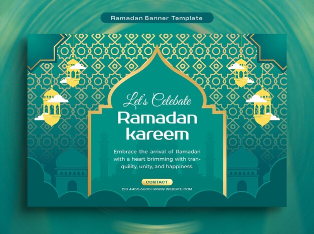Ramadan Kareem modello di progettazione di illustrazione di banner per i social media