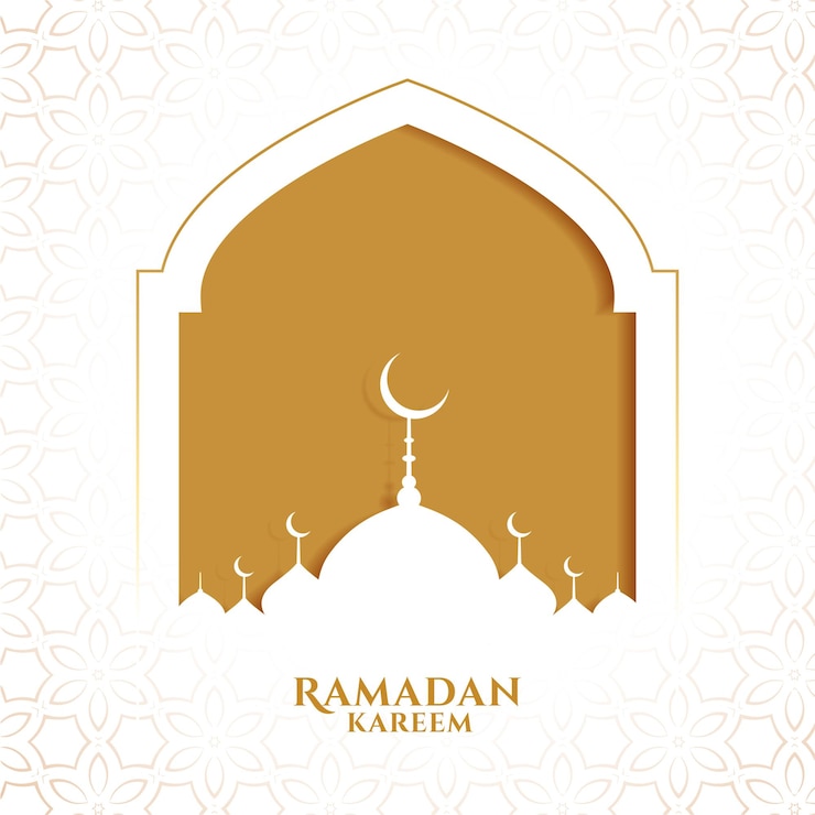 Vettore gratuito ramadan kareem saluto islamico in stile cartaceo