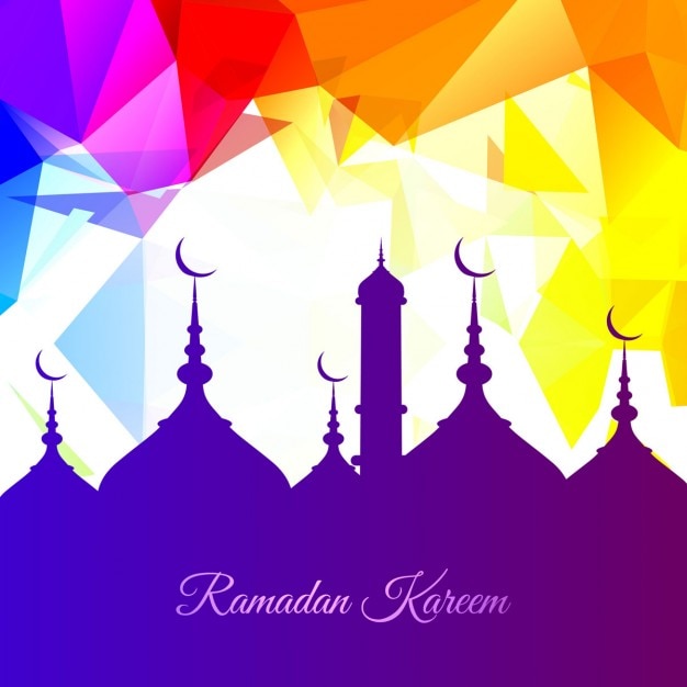 Vettore gratuito ramadan kareem sfondo colorato