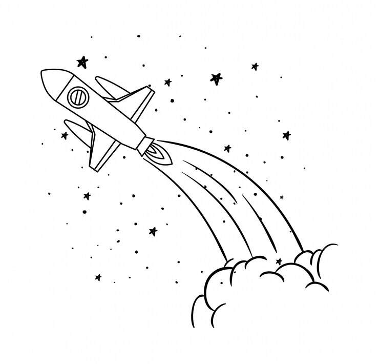 Vettore gratuito razzo e stelle
