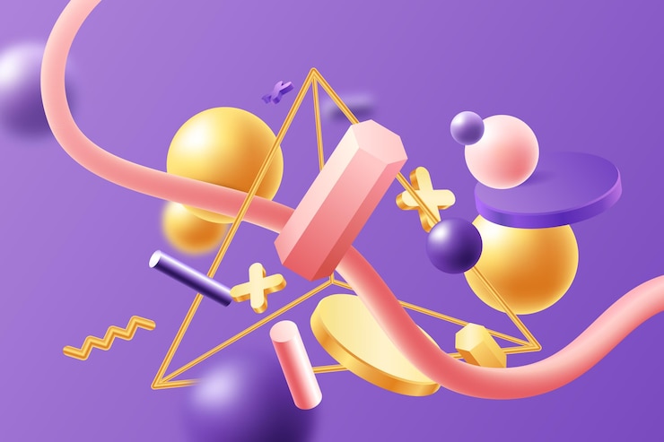 Vettore gratuito realistiche forme 3d che galleggiano sullo sfondo